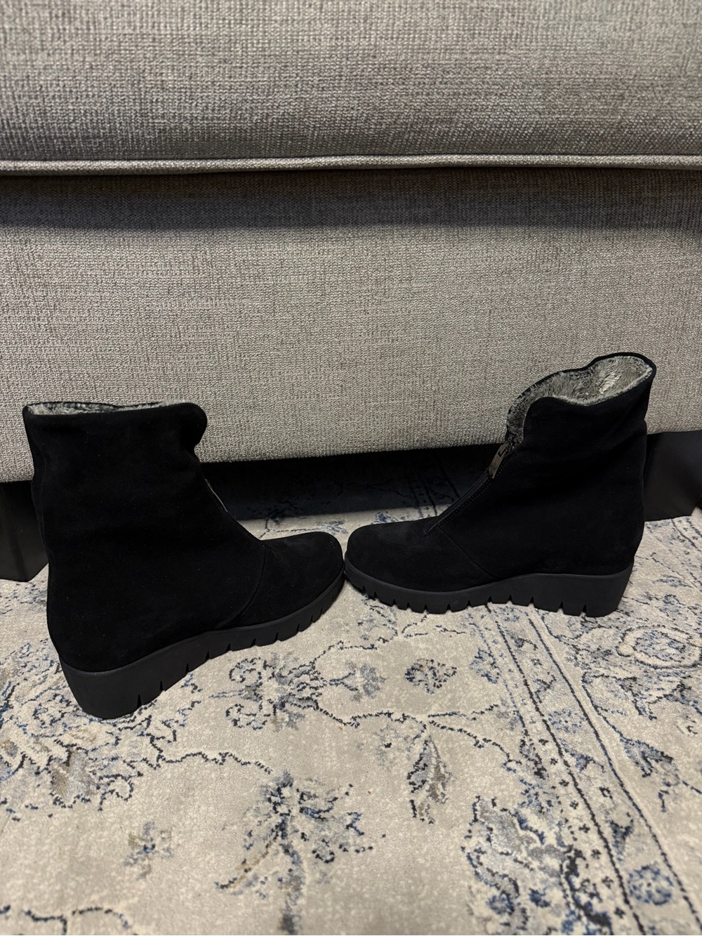 La Canadienne Thyme Waterproof Suede Wedge Booties - Picture 7 of 11